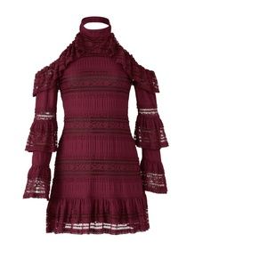 ❤️Parker Womens Windham Lace Cold Shoulder Dress